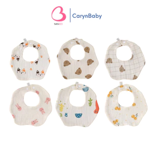 Yếm Tròn Xô Nhăn 6 Lớp Chất Muslin Đẹp Hoạ Tiết Đáng Yêu Cho Bé Gối BéBi SHOP