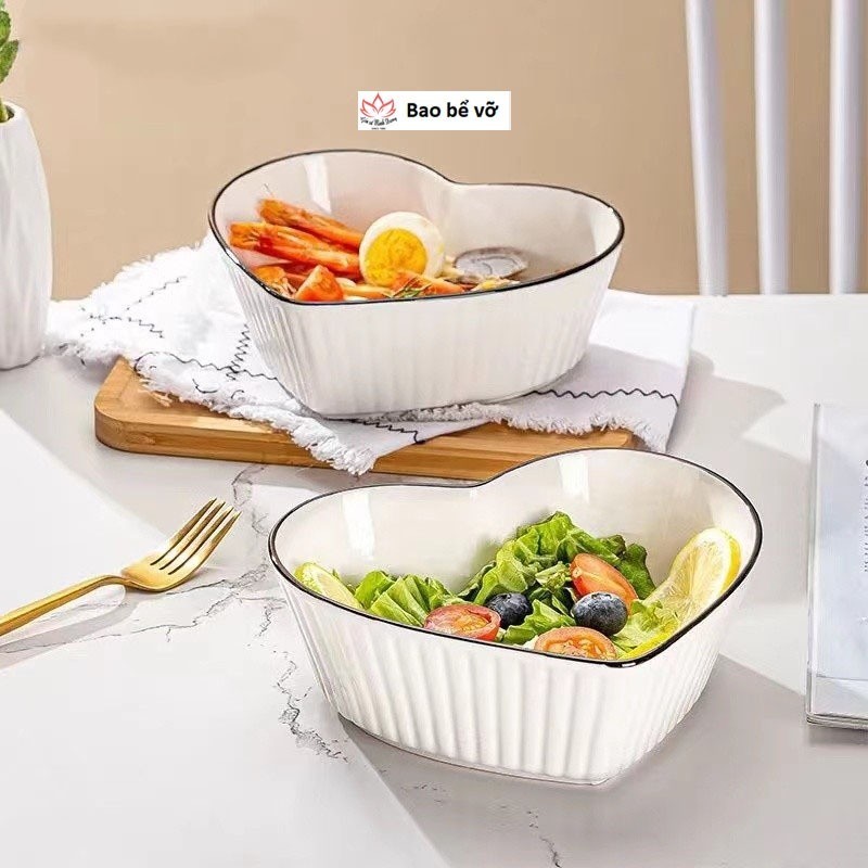 Tô sứ vuông,bát vuông sứ trắng viền đen, bát salad, bát súp, bát mì, bát tô đẹp sang trọng, bát tô canh, bát