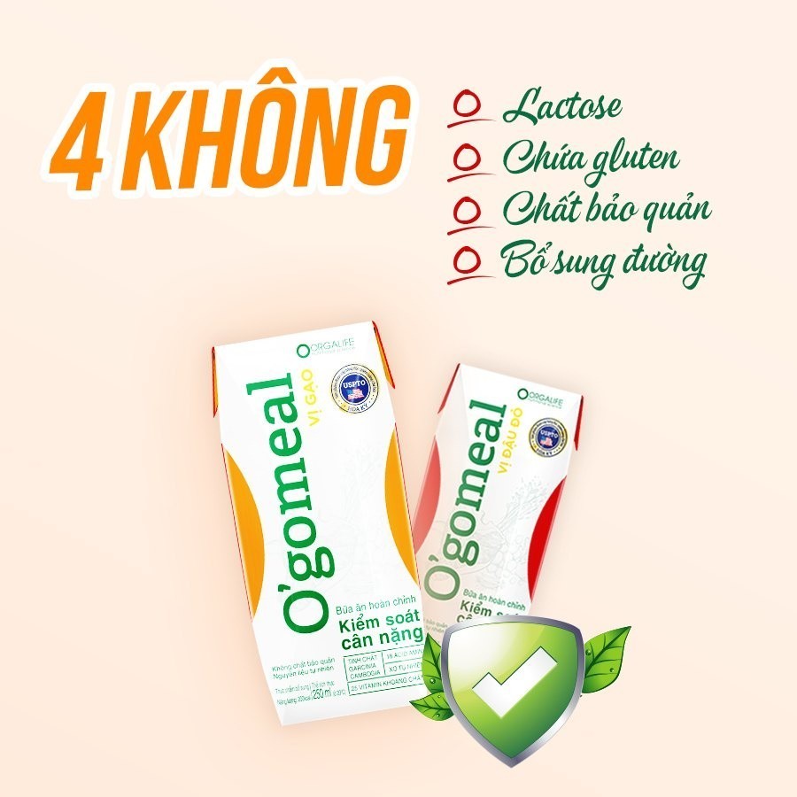 Ảnh Combo 3 - 15 ngày hỗ trợ giảm cân, thay thế bữa ăn, giảm thèm ăn, ít calo OGOMEAL Gạo (250ml/Hộp) 4