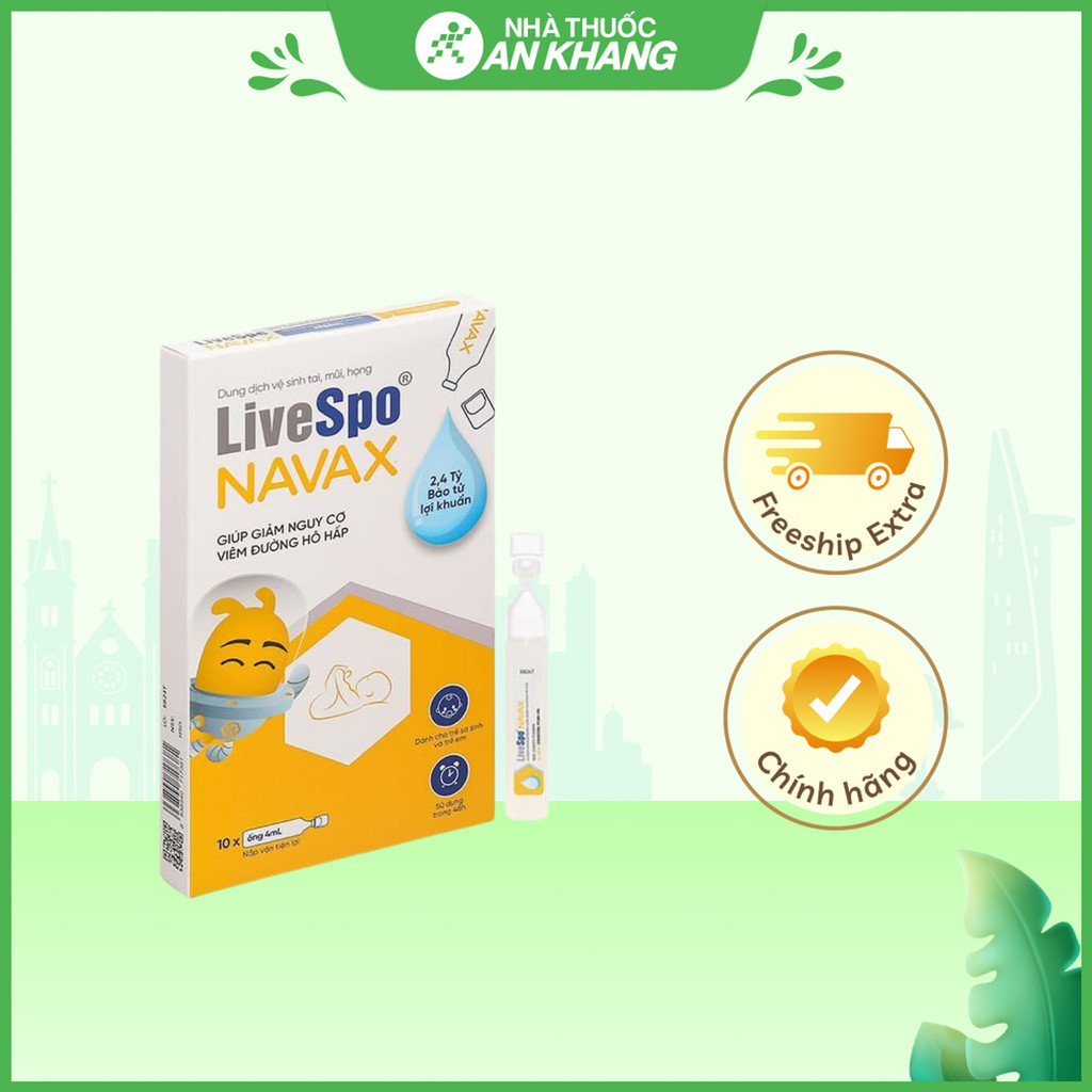 Dung dịch vệ sinh tai mũi họng LiveSpo Navax (Hộp 10 ống x 4ml)