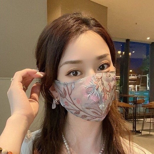 Mặt nạ chống nắng 3D hai lớp lưới thêu jacquard mới mùa hè, giá trị cao, thân thiện với da, thoáng khí, có thể giặt được 5YGP