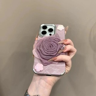Ốp Điện Thoại Di Động Họa Tiết Núi Tuyết Lông Vũ Sợi Hoa Hồng Cho iPhone16 Pro Max 15 14 13 12 11 Pro Max Chống Sốc Bảo Vệ Camera Ốp Lưng Mềm Chống Rơi