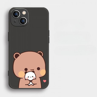 Ốp điện thoại hoạt hình One Two Bubu cho iPhone16 / 15 / 14 / 12 / 11 / 13 PRO MAX / PLUS / Mini / X XS XR 6 / 7 silicon lỏng bảo vệ toàn diện vỏ mềm chống rơi chống sốc