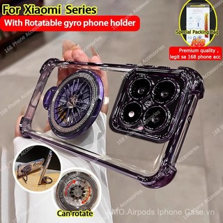 Xiaomi 14t Pro Ốp Xiaomi 14t Chống sốc với Vỏ máy ảnh Ốp điện thoại mềm có Giá đỡ xoay con quay căng thẳng giá đỡ túi khí dày