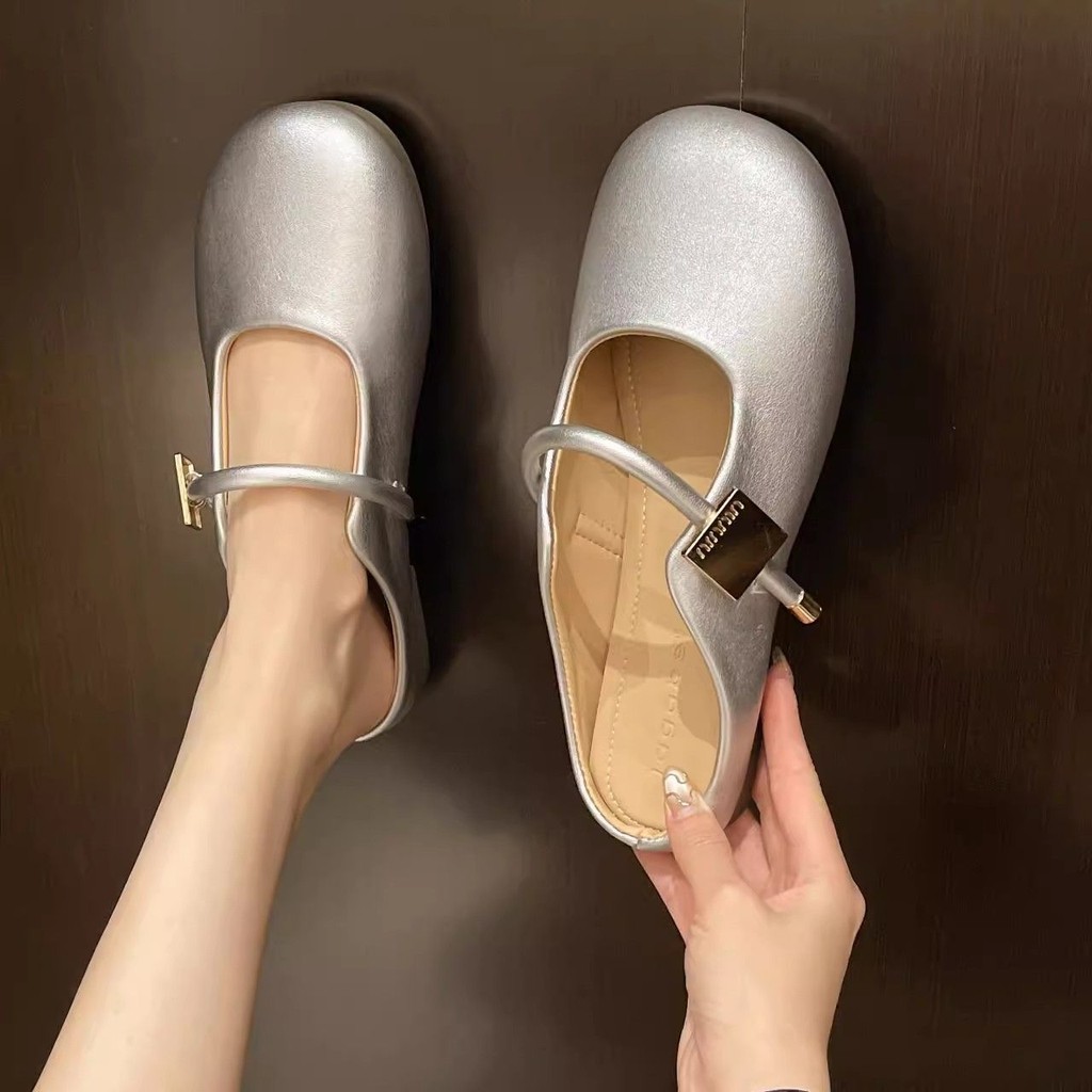 【✨Sopt】Giày sandal nữ Kiểu Hàn Tối giản Mũi tròn Đế êm Không mỏi chân Giày dép nữ Hàng ngày Đi làm