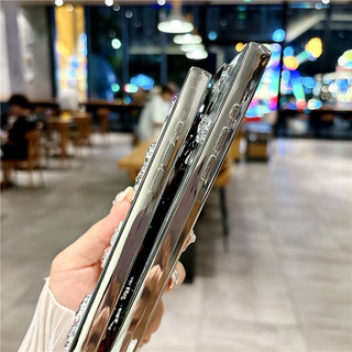 Ốp vuông cho iPhone 16 15 14 13 11 12 Pro Max, thời trang sang trọng, mạ điện, keo giọt, bướm, chống sốc