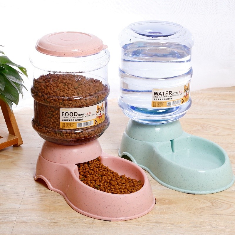 Bình uống nước tự động và bát ăn tự động cao cấp cho chó mèo 3,8 lít có thể tháo rời không trượt