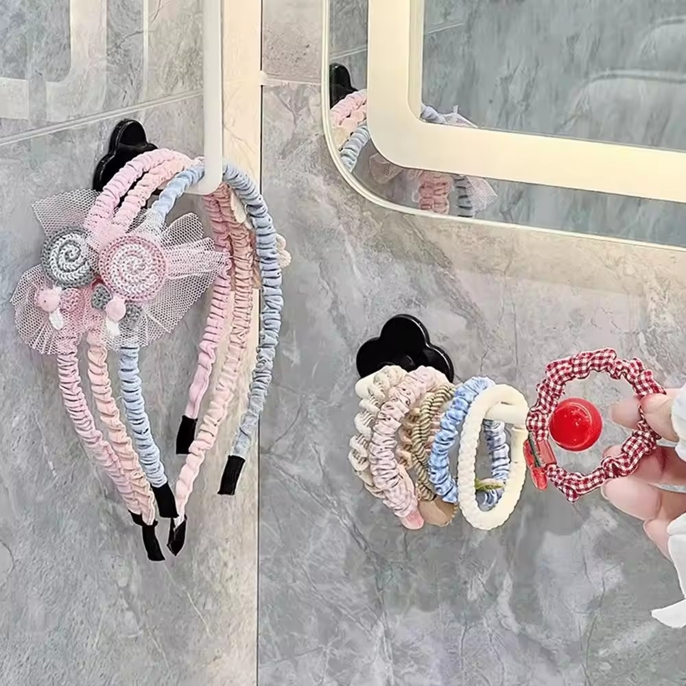 Đấm Miễn Phí Treo Tường Hình Chữ L Băng Đô Quấn Tóc Móc Bảo Quản Phòng Tắm Vải Móc Treo Giá Bếp