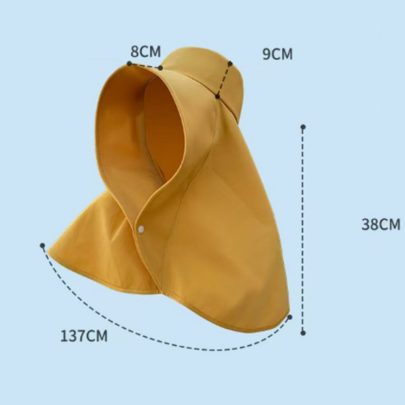 Mũ Chống Nắng Vành Rộng,Mũ Trùm Đầu Nữ Vải Cotton Chống Tia UV UPF50+,Che Mặt Cổ Toàn Diện