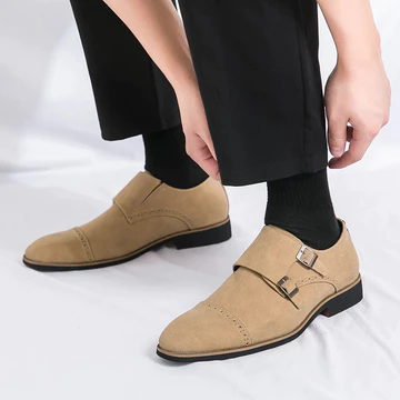 Giày da Monk cho nam, giày lười, giày da công sở thoải mái, giày moccasin cổ điển, giày phẳng thoáng khí cho nam, giày lái xe mềm AYU3