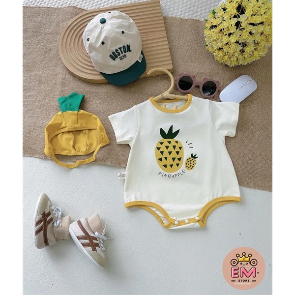 Set Body kèm mũ đáng yêu cho bé trai bé gái Size 4-12kg