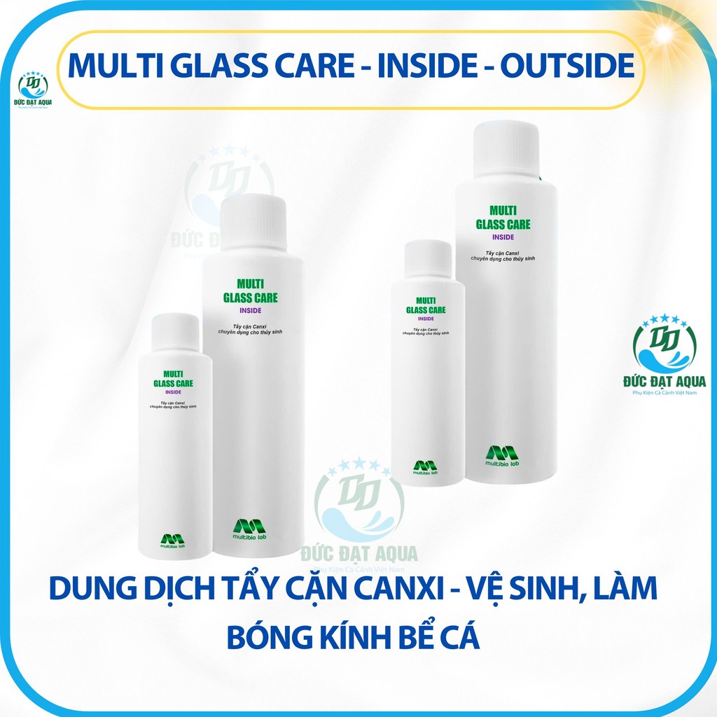 Tẩy Cặn Canxi Multi Glasscare INSIDE chai 60ml & 150ml OUTSIDE Làm Bóng Kính Bể Cá 150ML 8
