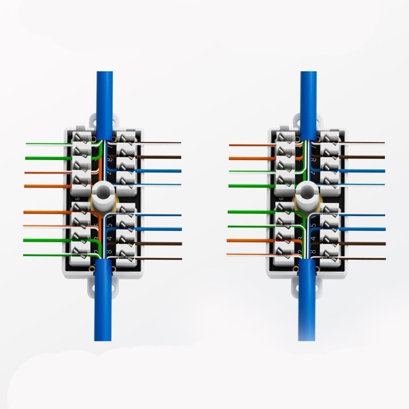 IOR Cat6 Hộp nối RJ45 Mối nối Đầu nối loại đục lỗ không được che chắn cho phụ kiện cáp Ethernet Cat6