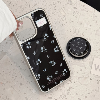 [Sheren] Ốp Điện Thoại Hoa Xanh Đen Từ Tính Thích Hợp Cho i16 15 14 13 12 11 pro max Vỏ Bảo Vệ Chống Sốc