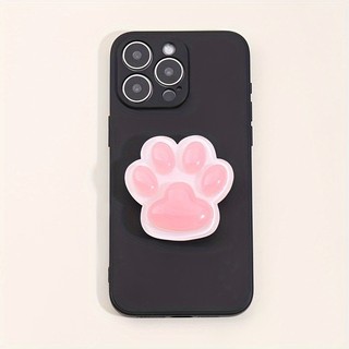 Chân đế kẹp điện thoại họa tiết Cat Paw dễ thương, Giá đỡ máy tính để bàn lười có thể gập lại bằng ABS, Phụ kiện giá đỡ điện thoại chống nước