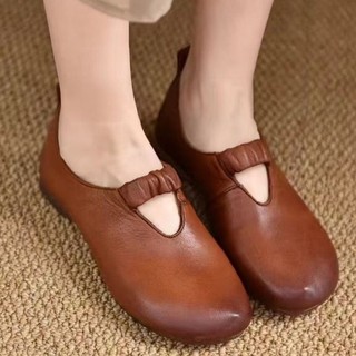 Giày cao gót mũi tròn đế bệt dành cho nữ thời trang