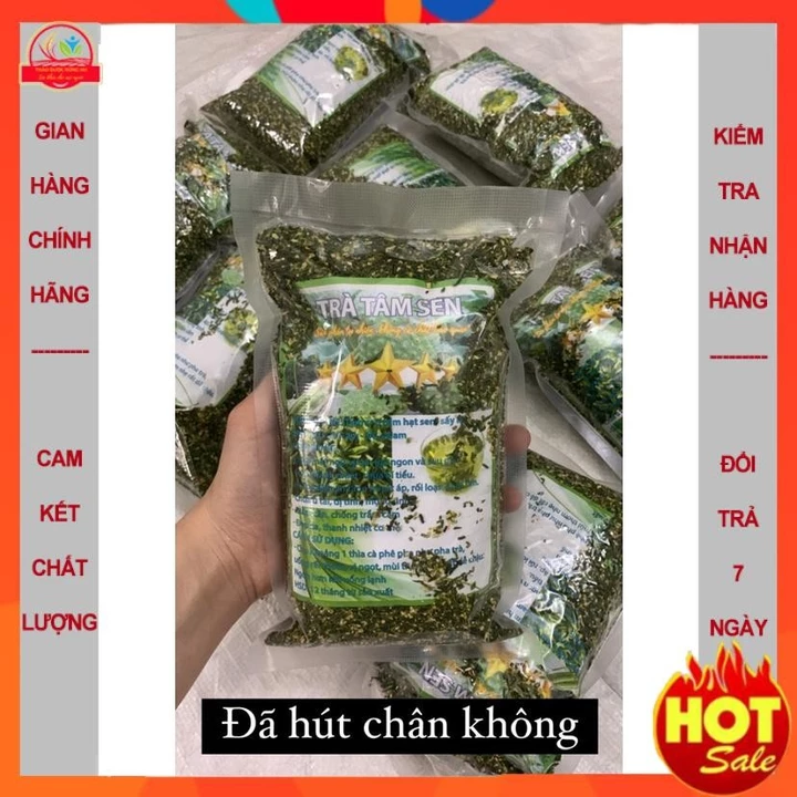 Tâm sen (gói 500g), trà tâm sen, tim sen khô, cho người mất ngủ, huyết áp cao, tốt cho tim mạch