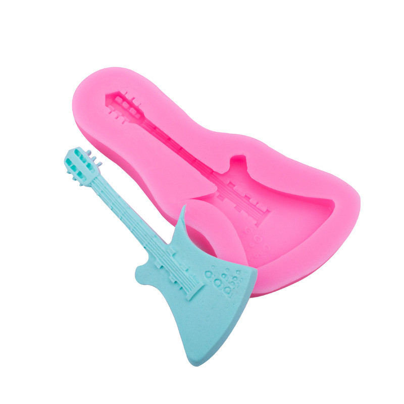 Guitar Nhảy Ghi Chú Khuôn Silicon Fondant Kẹo Cao Su Dán Bánh Nướng DIY Handmade Khuôn Socola
