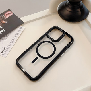 Ốp Điện Thoại Trong Suốt Từ Tính Acrylic Cho IPhone 16 15 15pro Max 13 Mini 14 14pro 14max 12 11 Pro Max IX XR SE2 Plus Bìa Cứng P8