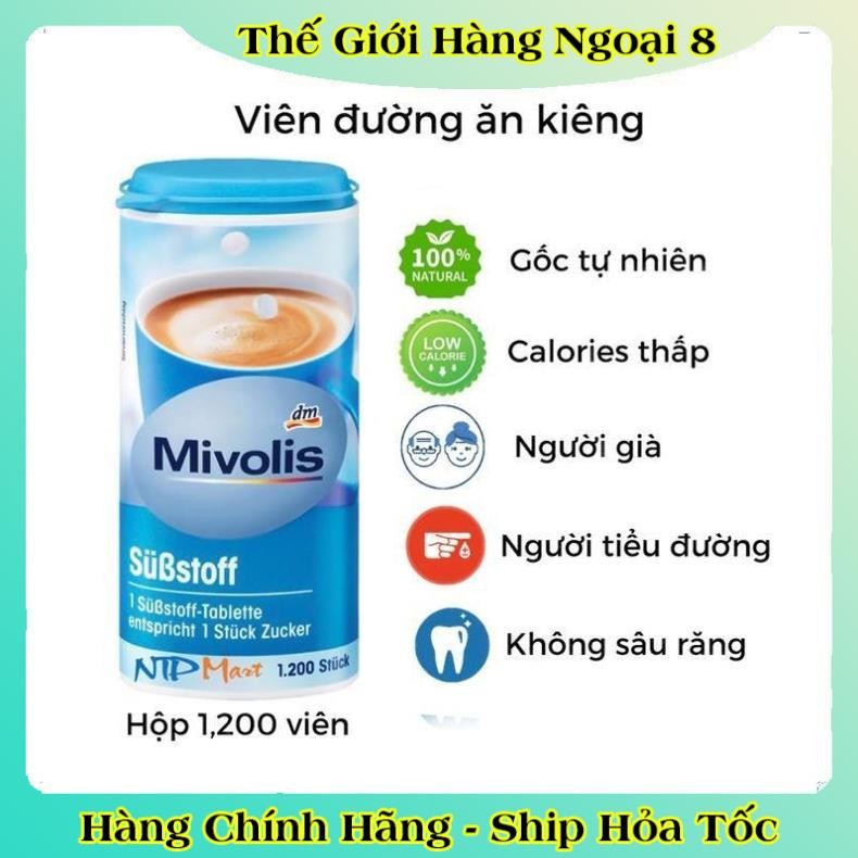 ĐƯỜNG ĂN KIÊNG MIVOLIS Substoff CHO KETO, DAS TIỂU ĐƯỜNG HỘP 1200 VIÊN của Đức -Date Mới Đủ Bill
