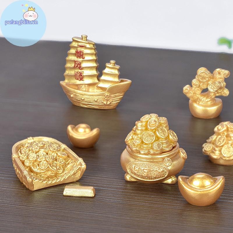 Pufangbliss Phong Thủy Tốt Lành Fa Cai Cây Tiền Vàng Thỏi Túi May Mắn Lễ Hội Mùa Xuân Linh Vật Để Bàn Trang Trí Xe Trang Trí Nhà Thủ Công VN