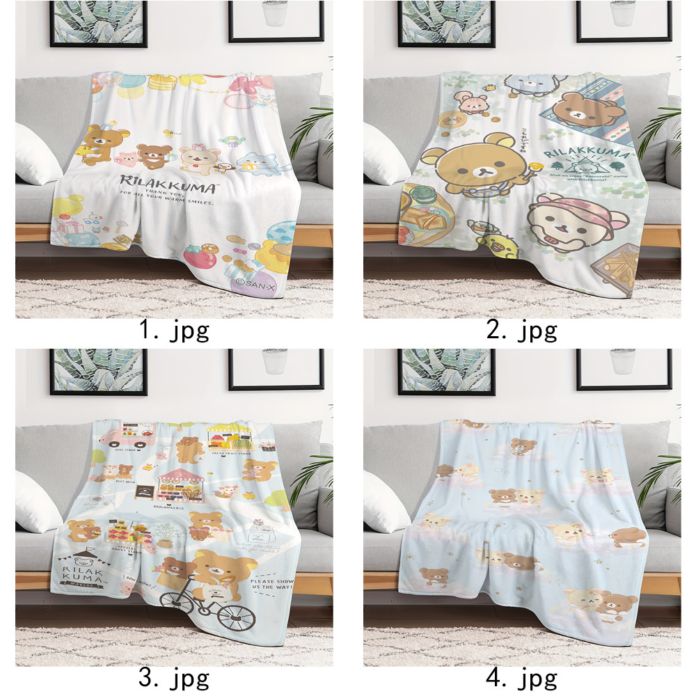 Rilakkuma Flannel Chăn Một Mặt In Flannel Chăn Điều Hòa Không Khí Chăn