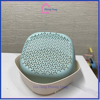 Combo 3 Rổ nhựa vuông, rổ đựng rau sống, tiện dụng - Phương Trang