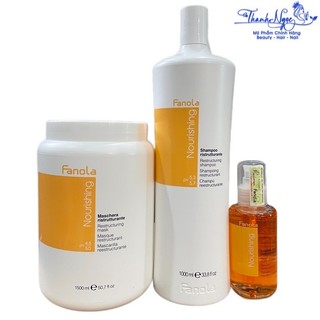 Combo 3 sản phẩm Dầu gội, hấp dầu và huyết thanh dưỡng tóc Fanola Nutricare [ TN ]