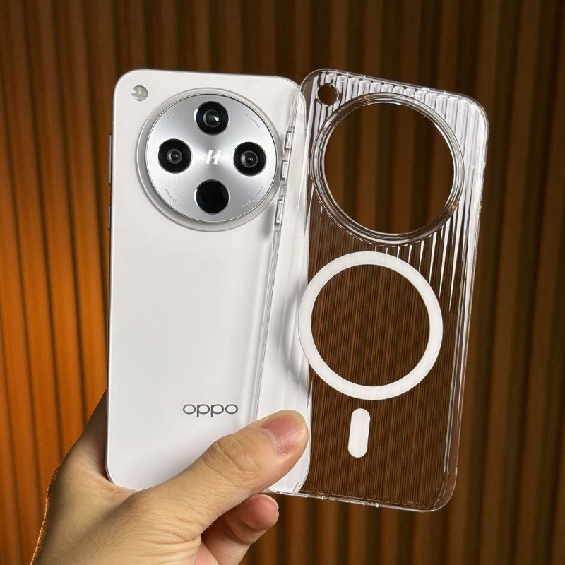 Dành Cho OPPO Find X9 Pro X8 Pro X7 Siêu Mỏng Thời Trang Đơn Giản Sóng Từ Tính Bóng Lưới Micro Mờ Kim Loại Nút Cá Nhân Full Cover Vỏ Điện Thoại Chống Sốc