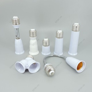 65mm 95mm 14cm Linh Hoạt AC E27 Đến 2 E27 Bóng Đèn Đế Ổ Cắm Điện Cắm Bộ Chuyển Đổi Đèn LED Mở Rộng Giá Đỡ E27-E27 Adapter F @ V1N