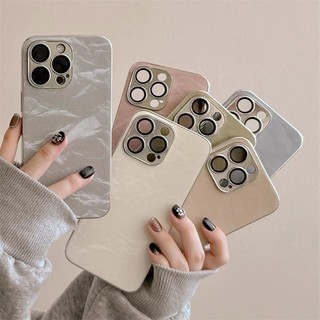Bảo Vệ Ống Kính Mạ Phim Tuyết Họa Tiết Núi Da Ốp Lưng Điện Thoại iPhone 17 16 Pro Max 11 12 13 14 15 Promax Plus Chống Sốc Nam Nữ Vỏ Điện Thoại Di Động