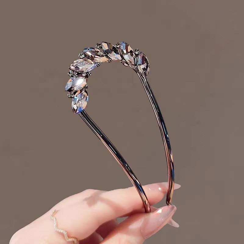 Mauropoli [Sẵn Sàng] Kẹp Tóc Hình Chữ u Lá Nữ Pha Lê Sang Trọng Kẹp Tóc Kim Loại Cao Cấp Kẹp Tóc Dụng Cụ Tiện Dụng Kẹp Tóc Đơn Giản Kẹp Tóc Chèn Lược