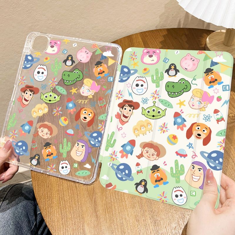 Dành Cho iPad Máy Tính Bảng Case2024air6 Pro11 Air3 / 4 / 5 10.9 10.5gen10th 2022Mini4 / 5 / 6 8.3 Air1 / 2 9.7gen7gen8gen9 10.2inch Phim Hoạt Hình Shin-chan Ba Gấp Túi Khí Bảo Vệ Có Khe Cắm Bút