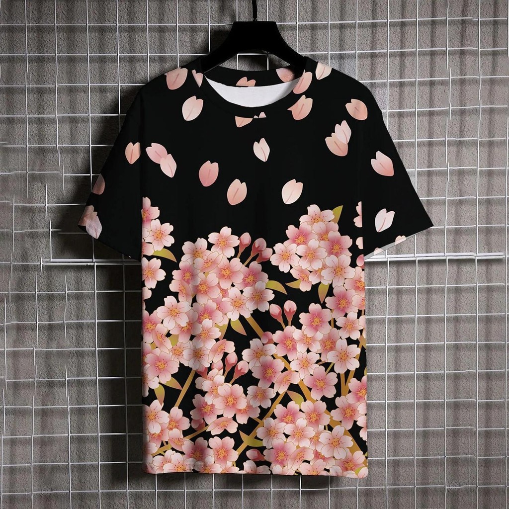 2024 New Men's T-shirt Printed T-shirt Chinese Style Trendy Loose plus Size Crew Neck Short Sleeve Top