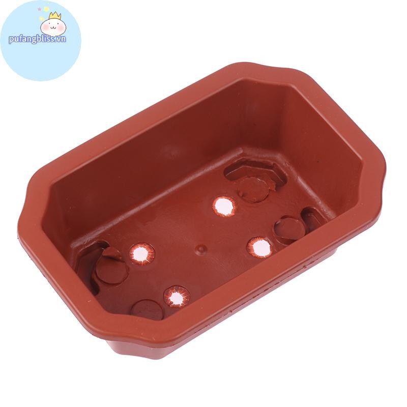 Pufangbliss 1 Chậu Nhựa Vintage Chậu Trồng Hình Chữ Nhật Cổ Điển Nồi Xương Rồng Nồi Hoa Chậu Làm Vườn VN