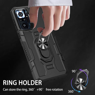 Dành Cho Redmi Note 10 Pro 4G / 10s 4G / POCO M5s Ốp điện thoại PC Cứng Mặt Sau TPU Mềm Cạnh Bảo Vệ Camera Giá Đỡ Nhẫn Chân Đế Chống Sốc Mỏng Vỏ