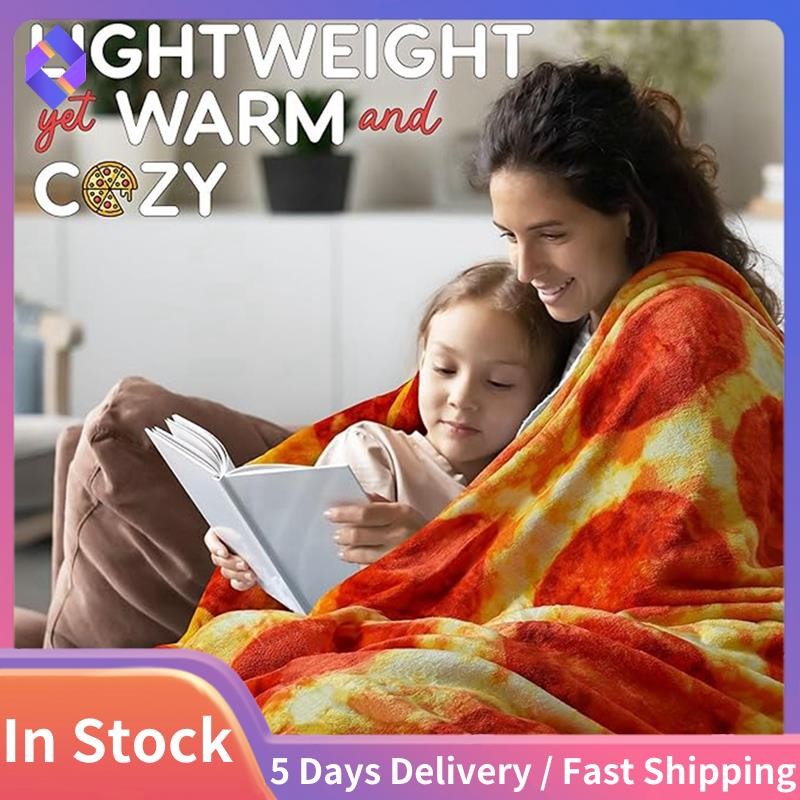 Chăn Pizza Pepperoni Khổng Lồ Chăn Mới Lạ 60 Inch Cho Người Lớn & Trẻ Em Tròn Trong Nhà, Ngoài Trời, Du Lịch, Gia Đình