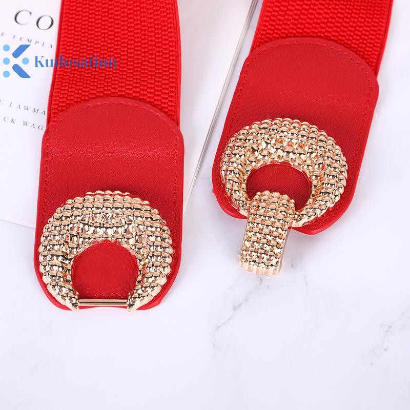 Kudosation Thời Trang Mới Nữ Trang Trí Co Giãn Thắt Lưng Rộng Khóa Đầm Áo Len Thắt Lưng Nữ