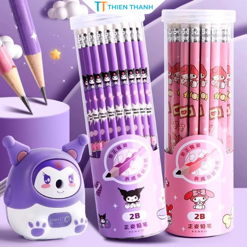 Gọt bút chì quay tay hot trend - Hộp 30 bút chì, tẩy chì thỏ dễ thương cho bé