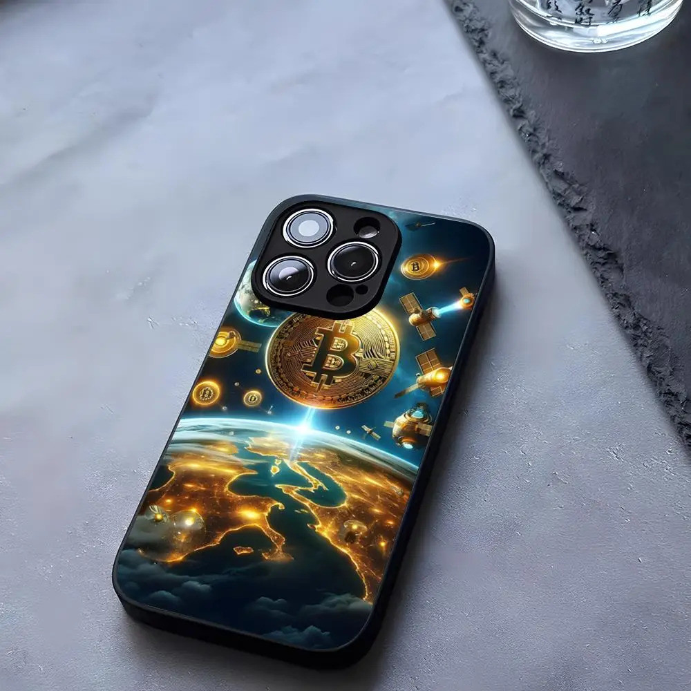 BK-2 Bitcoin Ethereum Art Ốp Điện Thoại Kính Cường Lực Cho IPhone 13 14 16 12 17,15 11 Pro XS Max Plus Mini X XR SE2020 Coque
