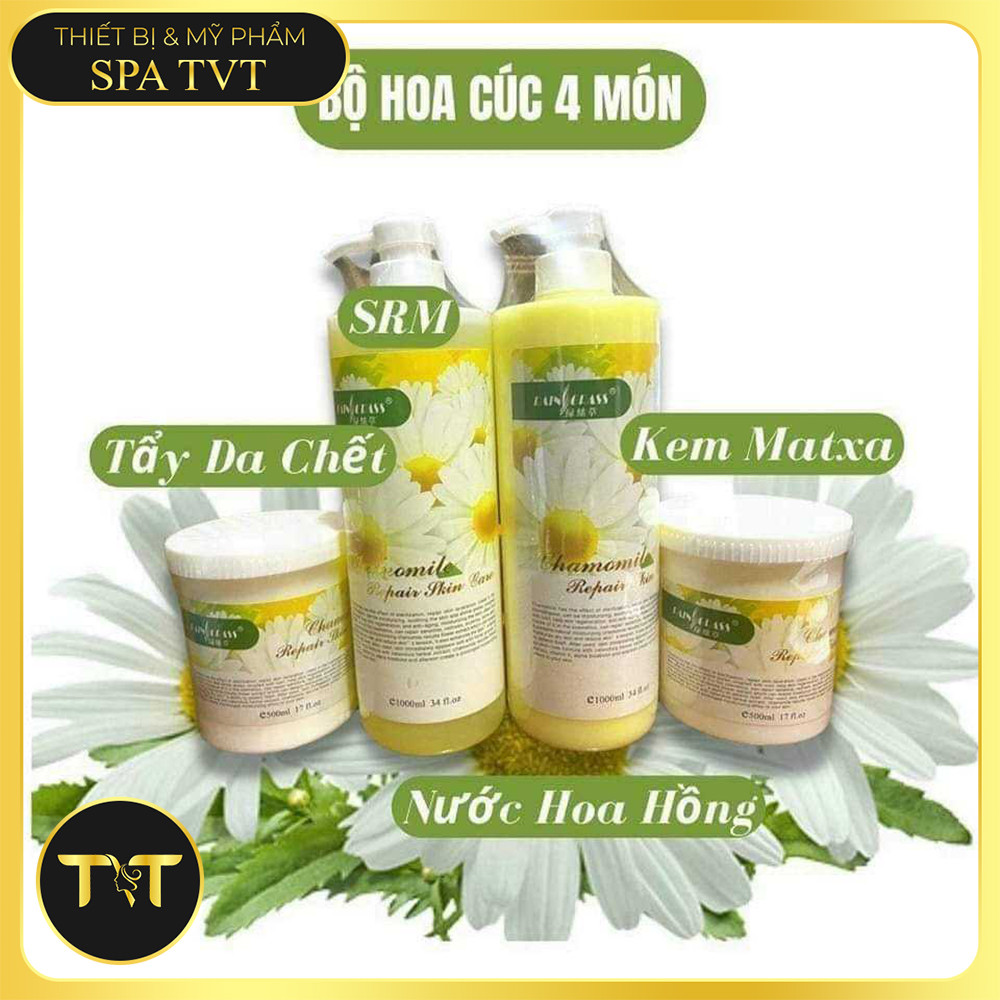 Bộ Hoa Cúc 4 Món Chăm Sóc Da Mặt, Làm Sạch Da, Dưỡng Ẩm, Hỗ Trợ Da Mềm Mịn Và Tươi Sáng