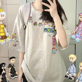 Áo Phông Thun Form rộng Cậu Bé Bút chì shin sticker nam nữ