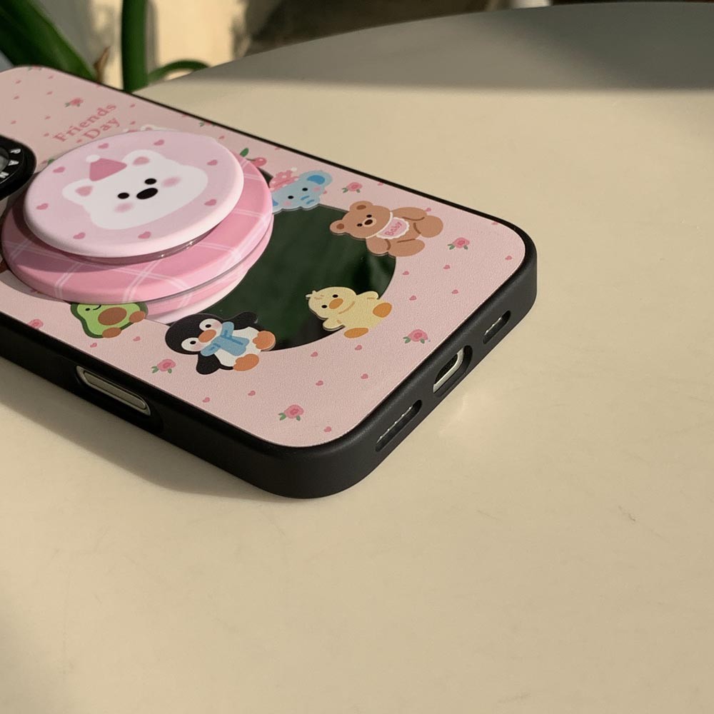 Ốp Lưng Gương Cứng Tương Thích Với iPhone 13 13Pro 13ProMax 14 14Pro 14ProMax 15 15Pro 15ProMax 16 16Pro 16ProMax 17 17Pro 17ProMax Ốp Nam Châm Họa Tiết Động Vật Nhỏ