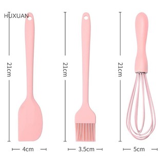 Huxuan 3 Cái/bộ Bộ Nướng Bánh Silicon Thìa Cạp, Bàn Chải Dầu, Đánh Kem Tiện Ích Nhà Bếp