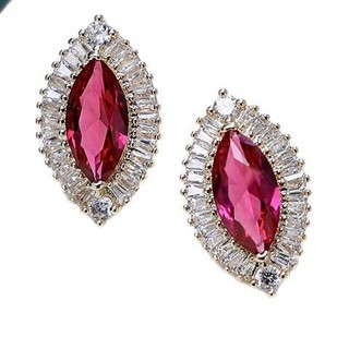 Châu Âu Mỹ ins Phong Cách Mới Xanh Ô Liu Full Inát Zircon Bông Tai Nữ