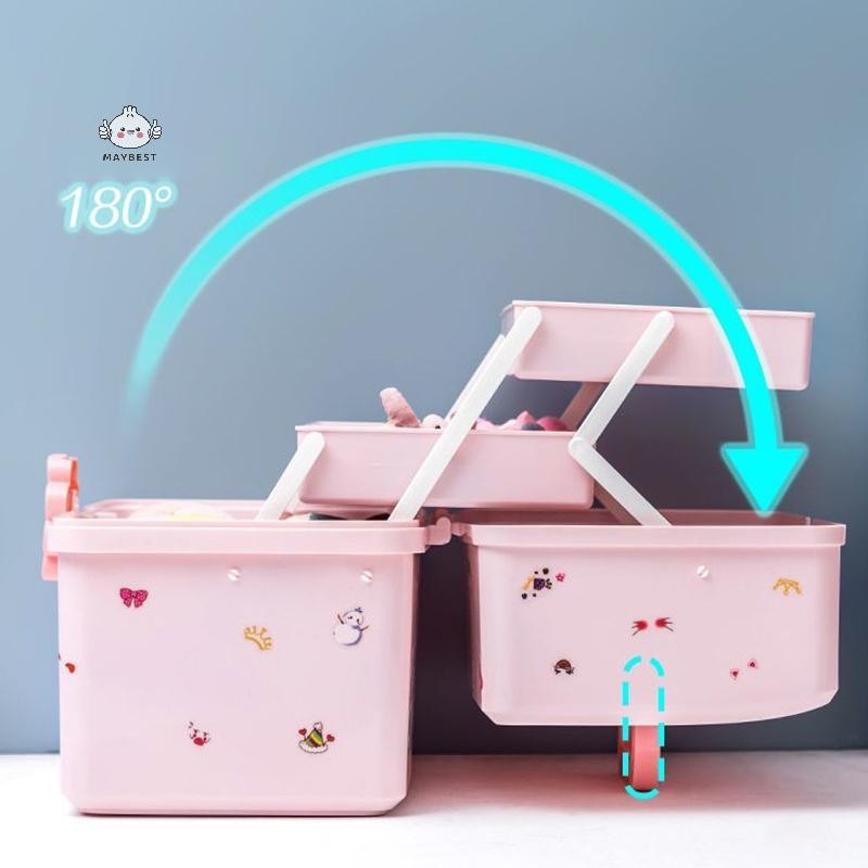 Maybest Trẻ Em Phụ Kiện Tóc Hộp Bảo Quản Dây Bé Kẹp Tóc Dây Cao Su Trang Sức Trang Sức Trang Điểm Cô Gái Dễ Thương Hộp Trang Sức Lớn {VN}