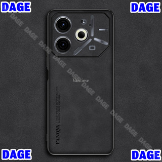 Cod cho Tecno Pova 6 Neo 4G Bao da PU Vỏ ống kính Matte Slim Back Vỏ chống sốc DAGE