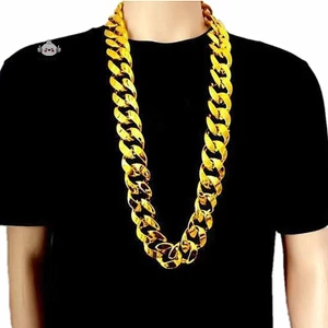 Maybest 50-120cm Quá Khổ Dây Xích Chunky Lớn Màu Vàng Vòng Cổ Hip Hop Punk Gothic Rock Mặt Dây Chuyền Nhựa Đạo Cụ Dự Tiệc {VN}