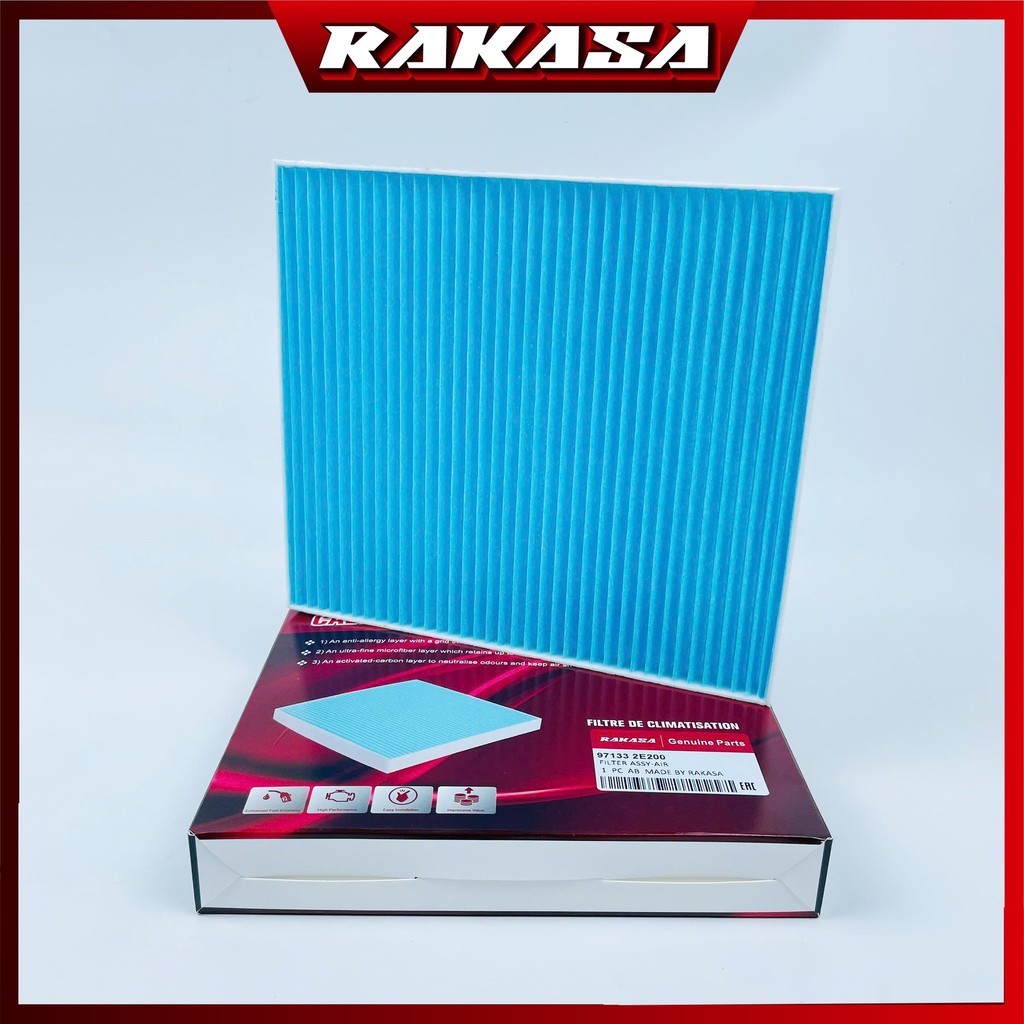 RAKASA LỌC ĐIỀU HÒA AVANTE, ELANTRA 6, ACCENT,TUCSON IX,CAREN, FORTE Rio,SPORTAGE,RONDO, I20 ACTIVE,GENESIS PRIDE,SOLUTO