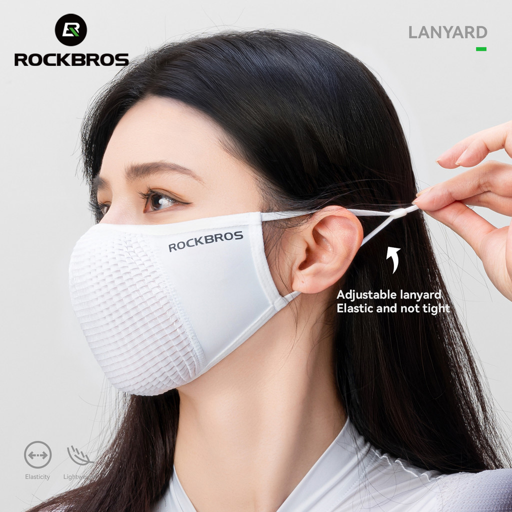 ROCKBROS Ice Silk Mask Handing Ear UV Protection Mask Mặt nạ đi xe đạp thoáng khí Unisex Ngoài trời